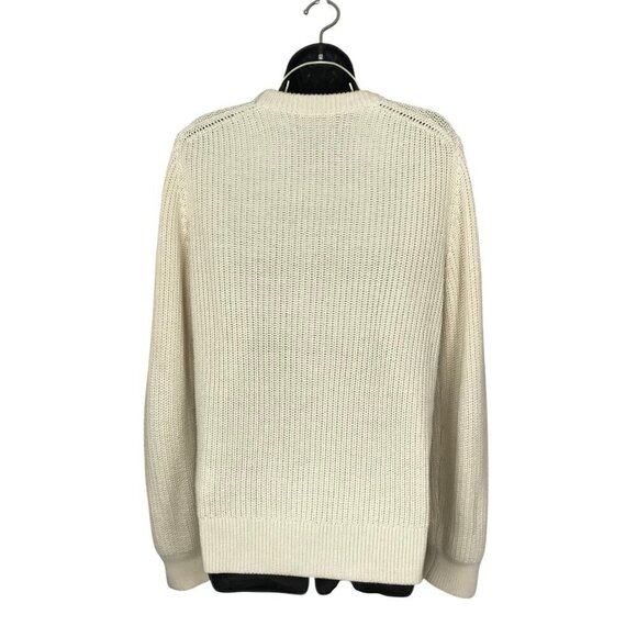 Sandro Paris Cream Crew Neck 91%Cotton 9% Silk Sweater Size M - Picture 5 of 8